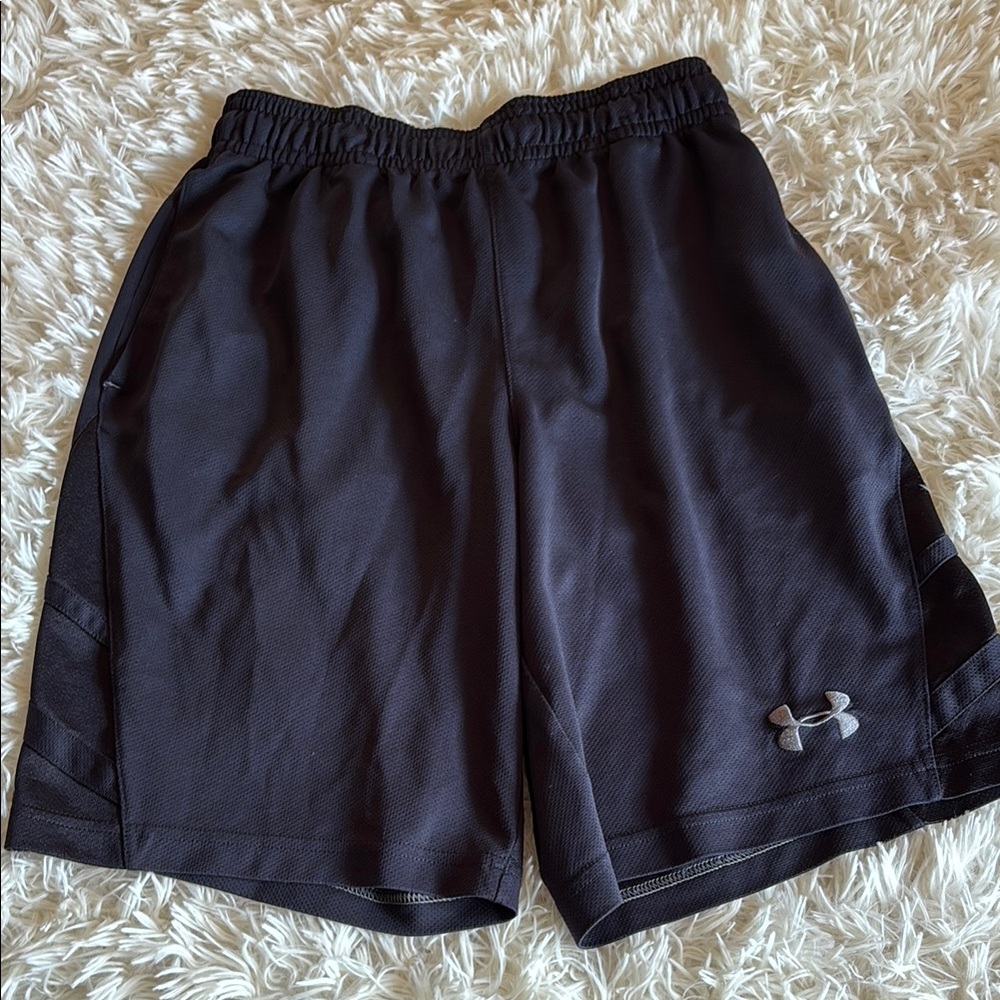 Under Armour black loose fit basketball shorts size small.